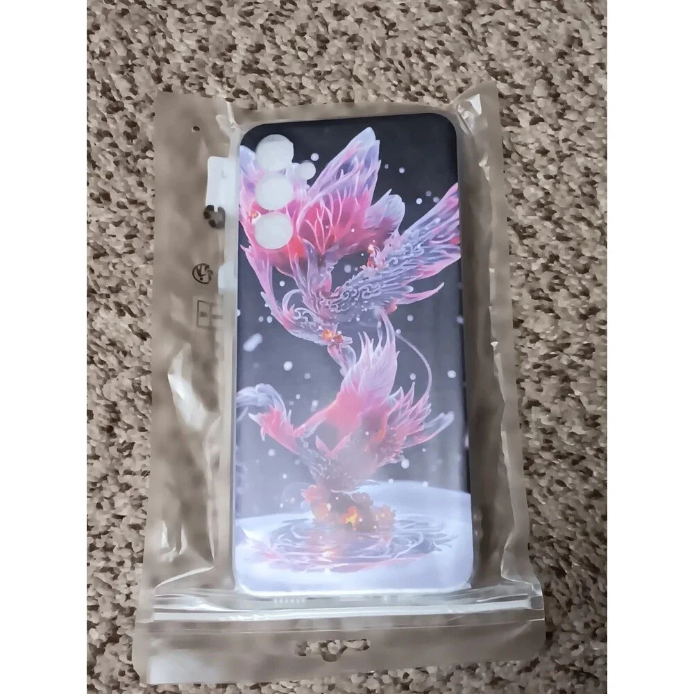 Purple Fantasy Phoenix Pattern Protective Phone Case Non-slip Galaxy A14 5G NEW
